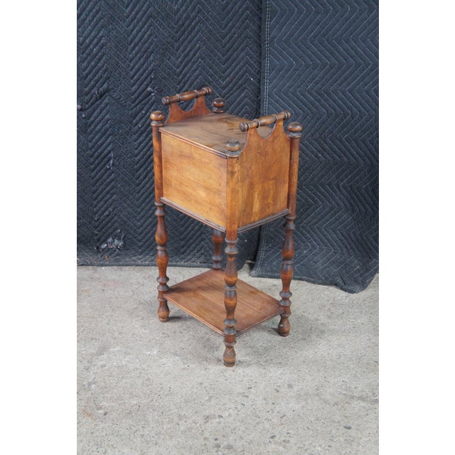 Wood Antique Cushman Mahogany Humidor Tobacco Smoking Cabinet Table Stand 27" For Sale - Image 7 of 11