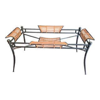 Late 20th Century Iron and Cane Dining Room Table Base For Sale