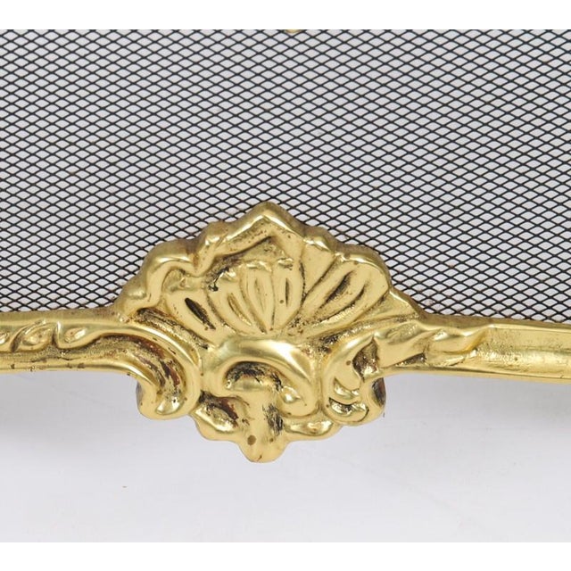 Metal Antique French Rococo Gilt Bronze Flaming Torch Triple Fire Screen, 1870s For Sale - Image 7 of 12