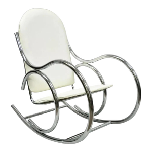 Late 20th Century Mid Century Modern Sculptural Chrome Thonet Rocking Chair Rocker Milo Baughman