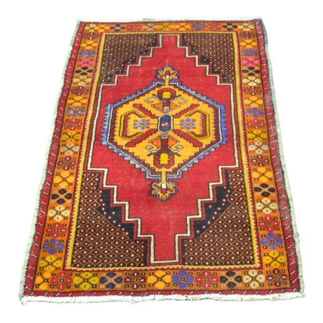 Vintage Turkish Anatolian Multicolor Handmade Rug For Sale