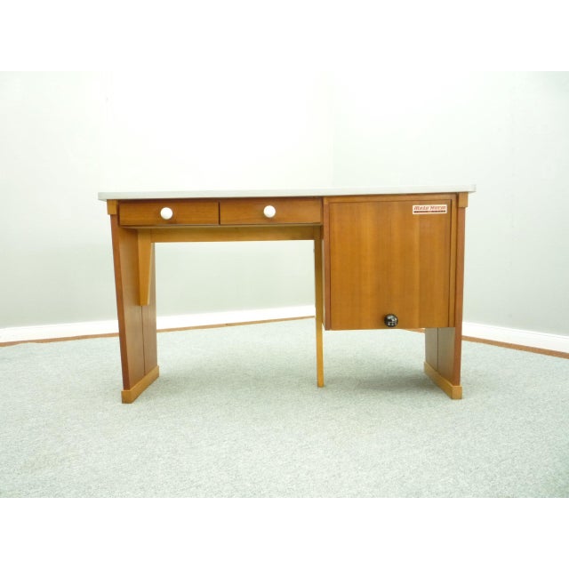 Mid-Century Walnut Office Desk, 1950s For Sale - Image 18 of 18