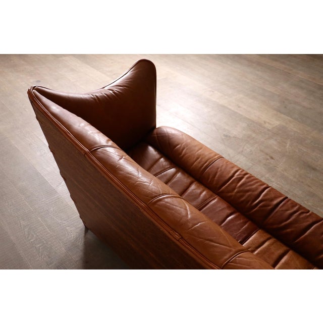 Mid-Century Modern Mid-Century Cognac Leather and Wood Sofa from Pacific Green, Australia, 1970s For Sale - Image 3 of 18