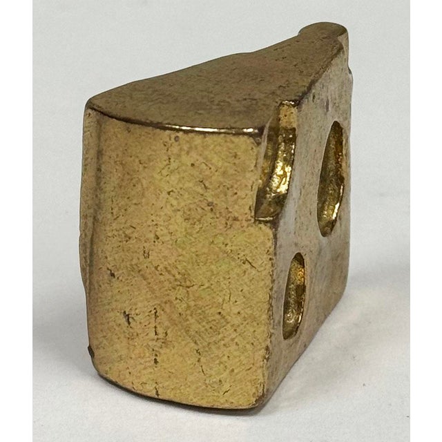 Vintage Brass Cheese Wedge Paper Weight For Sale - Image 4 of 9