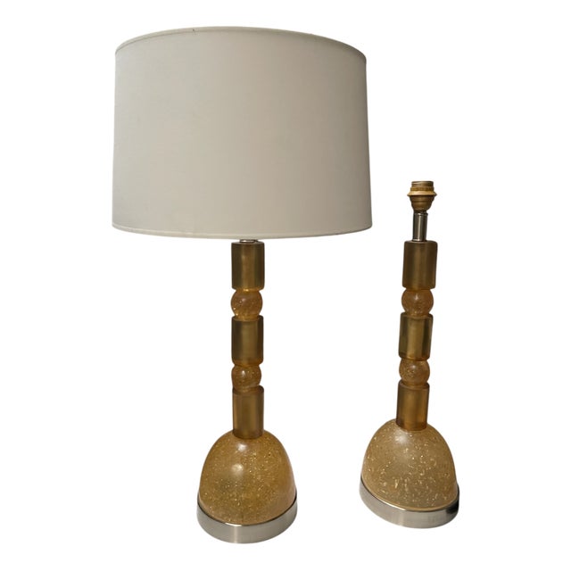 Vintage Crushed Ice Resin Lamps by Marie-Claude De Fouquières, 1970s, Set of 2 For Sale