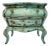 French Provincial Green Bombé Chest – Distressed Patina – Brass Hardware For Sale