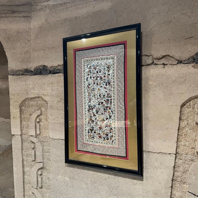 1960s Fine Chinese Silk Art Embroidered Tapestry Panel For Sale In San Diego - Image 6 of 13