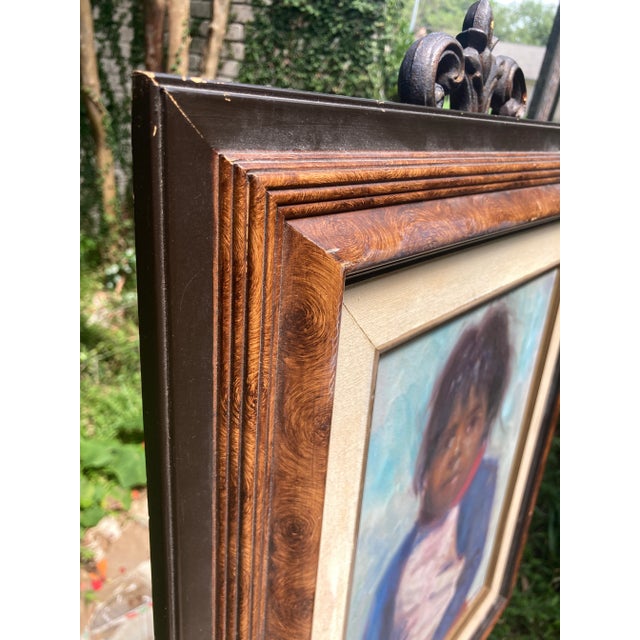 Late 20th Century Oil on Canvas Portrait Painting of a Beautiful Navajo Child, Framed For Sale - Image 11 of 13