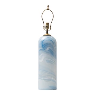 1980s Celestial Swirl Hand Blown Glass Column Lamp For Sale