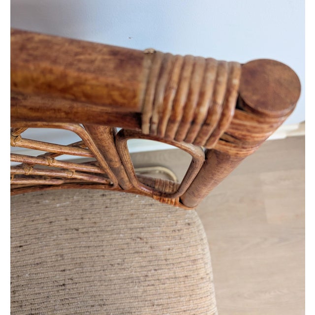 1980s Rattan and Brass Cantilever Chairs - A Pair by Cramco For Sale - Image 15 of 17