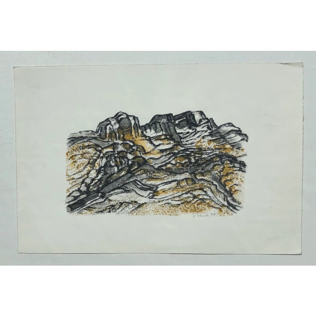 Modern J. Schranz, Montagne, 1975, Watercolor & Gouache on Paper For Sale - Image 3 of 8