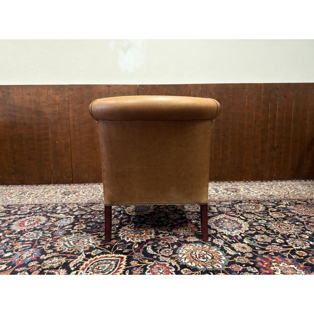 Brown Laura Ashley Club Chairs in Sheep Leather, Set of 2 For Sale - Image 8 of 12