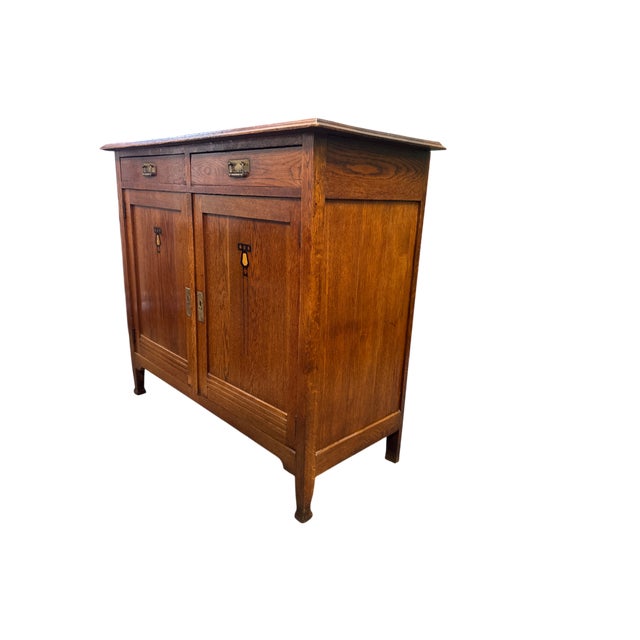 Wood Gorgeous Dutch Arts & Crafts Buffet Cabinet C. 1920 For Sale - Image 7 of 18