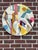 Everything is Right Now by Amy Hutcheson | Oil on round woodcradle Abstract geometric shapes. For Sale