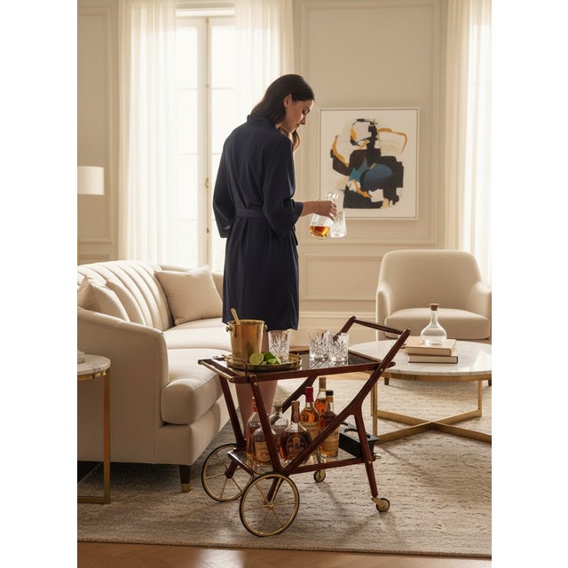 Mahogany Bar Cart by Cesare Lacca, 1950s For Sale - Image 11 of 12