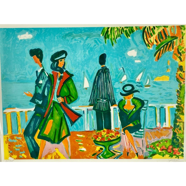 1990s Jean Claude Picot Signed & Numbered Lithograph, "Promenade Sur La Croisette" For Sale In New York - Image 6 of 8