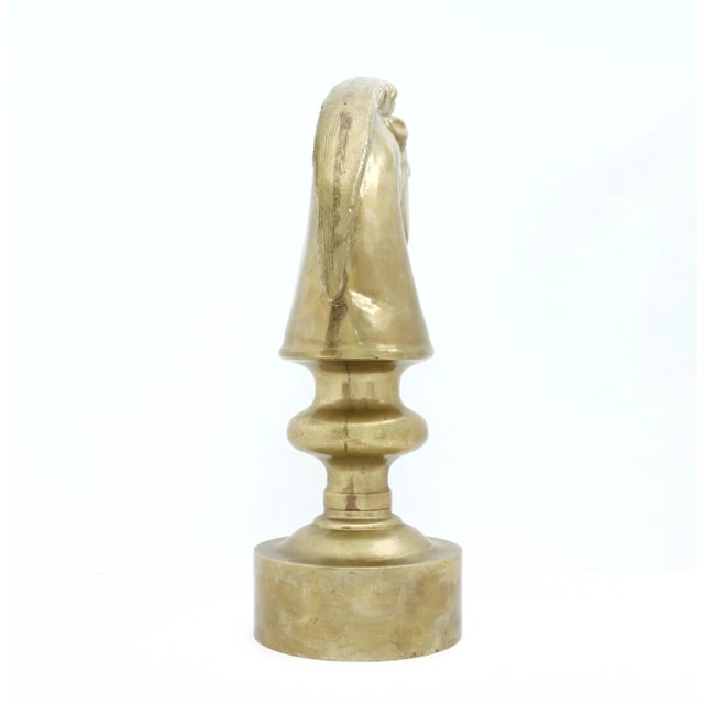 Large Vintage Brass Horse Head, Chess Decor For Sale In Phoenix - Image 6 of 10