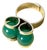 Silver and Chrysprase Ring from Elis Kauppi, 1960s For Sale