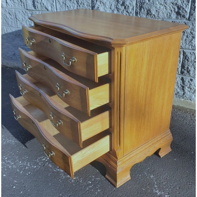 Brown Late 20th C. Kincaid Chippendale Solid Oak Chest of Drawers For Sale - Image 8 of 11