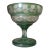 Antique Handmade Cut to Clear Green Crystal Centerpiece Compote Candy Dish Bowl For Sale