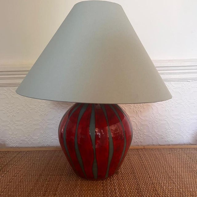 Blue Vintage Studio Pottery Table Lamp by Neville and Green For Sale - Image 8 of 9