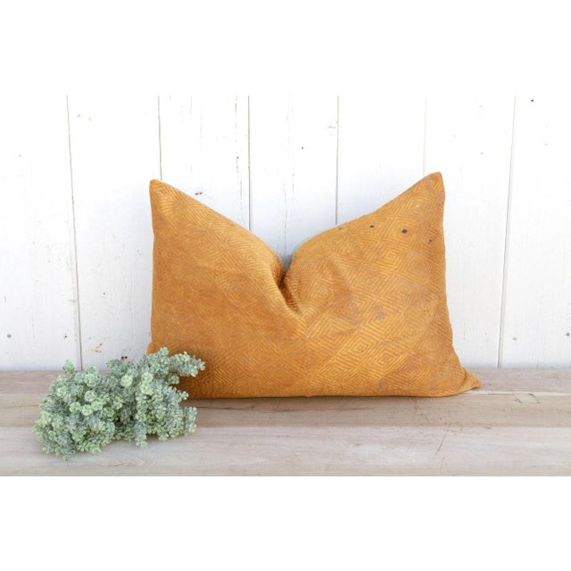Jarosite Silk Phulkari Pillow For Sale - Image 9 of 10