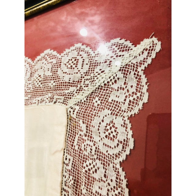 1920s Antique Silk Scarf in Frame, Souvenir De France For Sale - Image 4 of 8