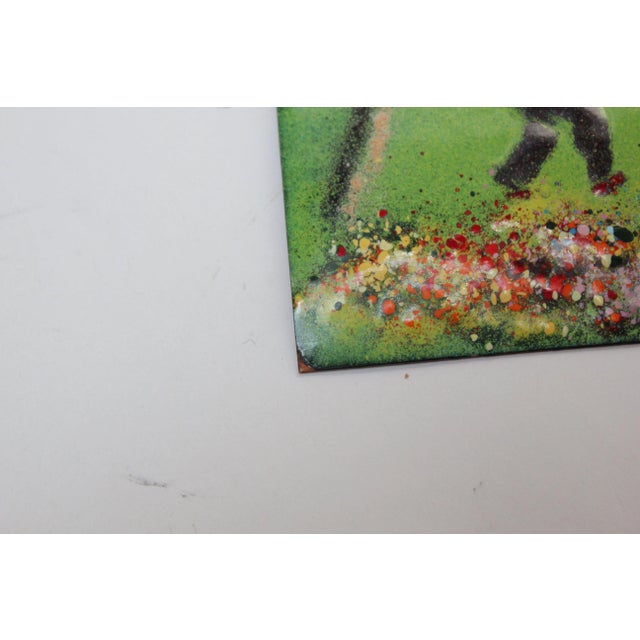 Enamel on Copper "Boy With Kite" Painting For Sale - Image 9 of 10