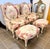 Wood Pair of French Louis XV Style Floral Bergeres Chairs With Matching Ottomans For Sale - Image 7 of 9