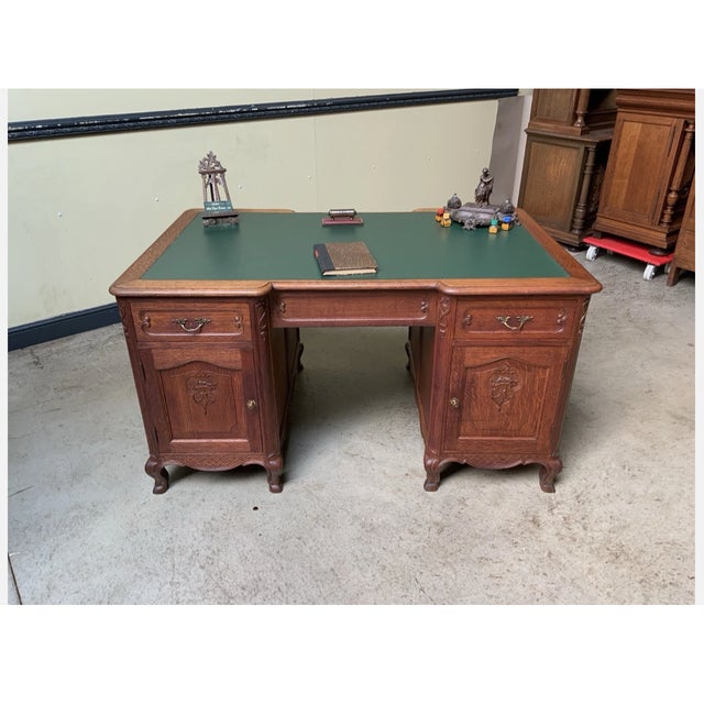 Antique Art Nouveau Double-Sided Desk, 1910 For Sale - Image 9 of 14