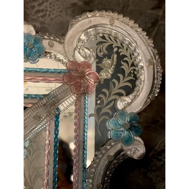 1990s Venetian Murano Glass Mirror For Sale - Image 5 of 10
