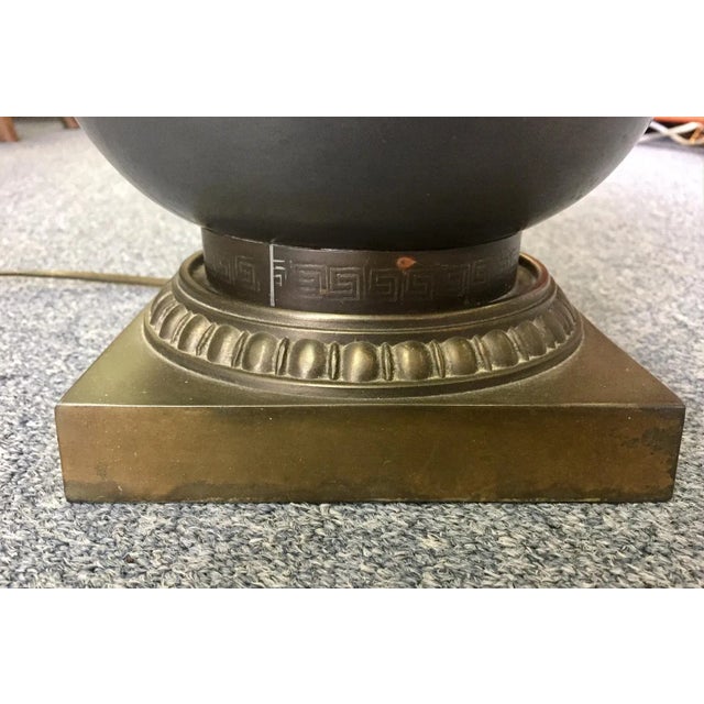 Asian Style Bronze and Brass Lamp With Raised Koi Fish Design For Sale In West Palm - Image 6 of 11