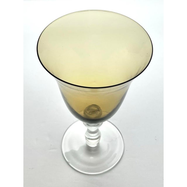 Set of 4 Amber Contemporary Water or All Purpose Glasses For Sale - Image 4 of 4