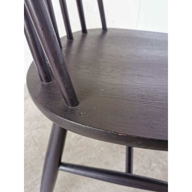 Vintage Scandinavian Black Beech Dining Chair in the style of Ilmari Tapiovaara, 1970s For Sale - Image 13 of 17
