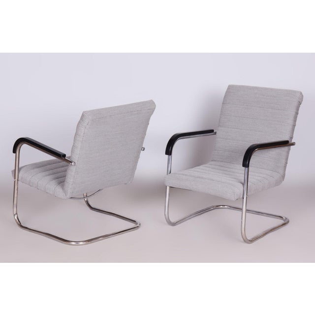 Vintage Bauhaus Lounge Chairs by Anton Lorenz for Mücke Milder, Czechia, 1930s, Set of 2 For Sale - Image 4 of 9