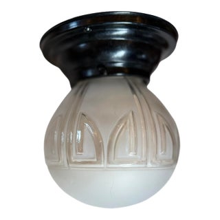 Rare Art Deco Geometric Flushmount Ceiling Fixture Circa 1930’s For Sale