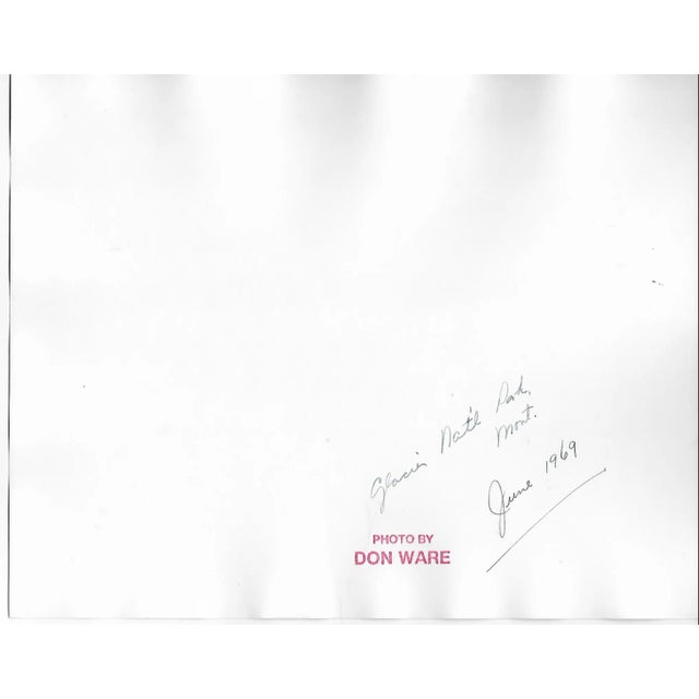 1969 black and white photograph by Los Angeles based photographer Don Ware (1921-2006) of the Rocky Mountains in Glacier...