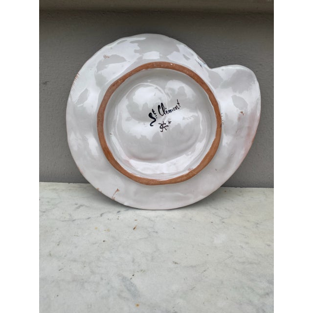 French Country 19th Century Majolica Snail Platter Saint Clement For Sale - Image 3 of 4