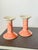 Lovely peach pink marbled porcelain candlestick holders by Villeroy & Boch in their Siena line, evoking the beautiful...