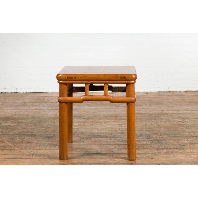 Mid 20th Century Chinese Vintage Ming Dynasty Style Accent Side Table with Humpback Stretcher For Sale - Image 5 of 13