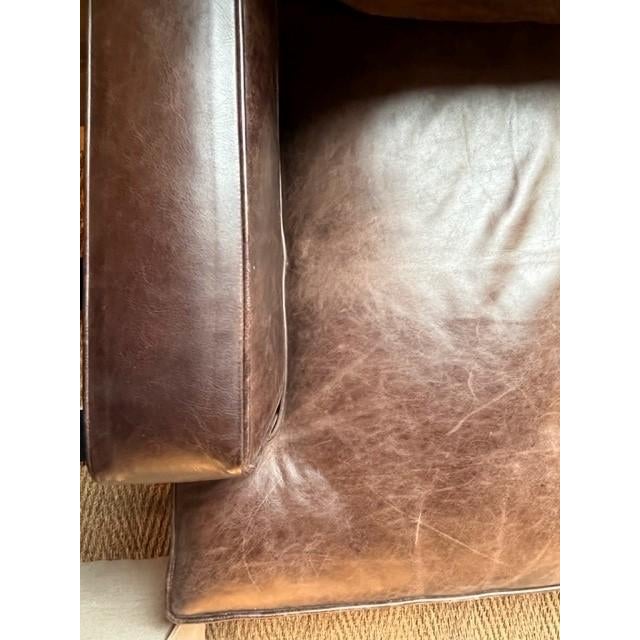 2020s Chocolate Brown Leather Sofa For Sale - Image 5 of 5