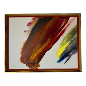 Large - 1970s Mid-Century Abstract Expressionist Acrylic on Canvas Painting by Ted R. Lownik, Framed