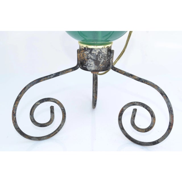 Set, Van Teal Green & Pink Lucite Table Lamps Gold Shades Mid-Century Modern 70 For Sale - Image 10 of 13