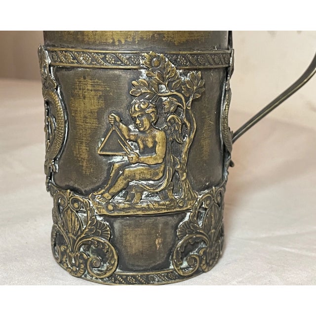 Antique 19th Century Victorian Ornate Bronze Figural Cherub Portable Oil Lamp For Sale In New York - Image 6 of 13