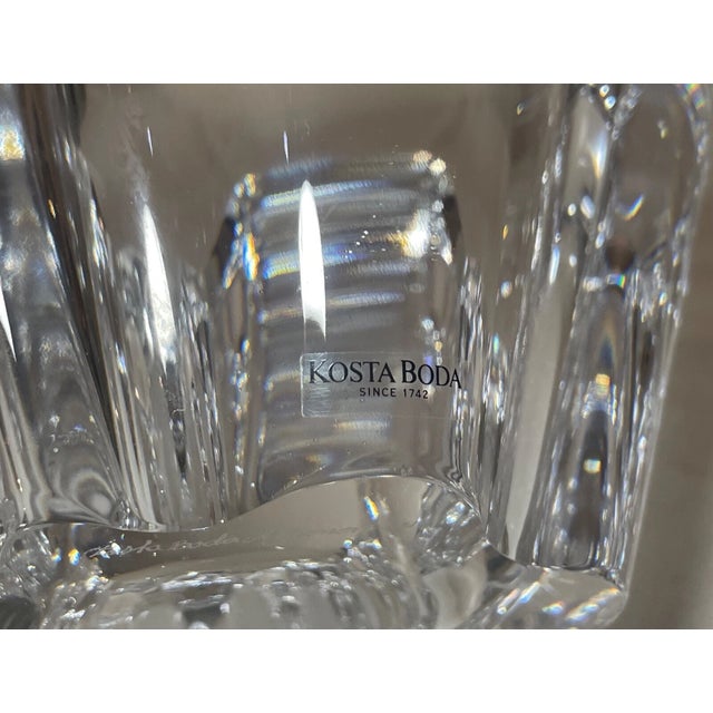 Large Handmade Kosta Boda Art Studio Clear Glass Crystal Signed Centerpiece Bowl For Sale - Image 14 of 15