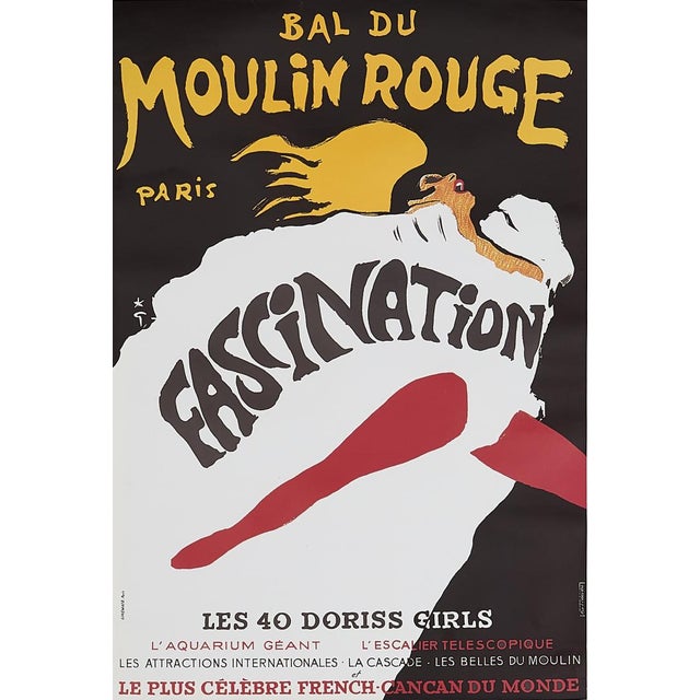 Original Vintage Bal du Moulin Rouge Fascination Offset Poster by René Gruau, 1980s For Sale - Image 12 of 12