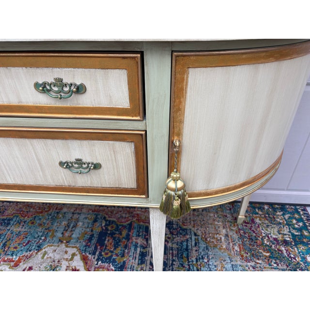 Hekman Furniture Vintage Hekman Copely Place Buffet Sideboard Hand Painted and Gilded For Sale - Image 4 of 17