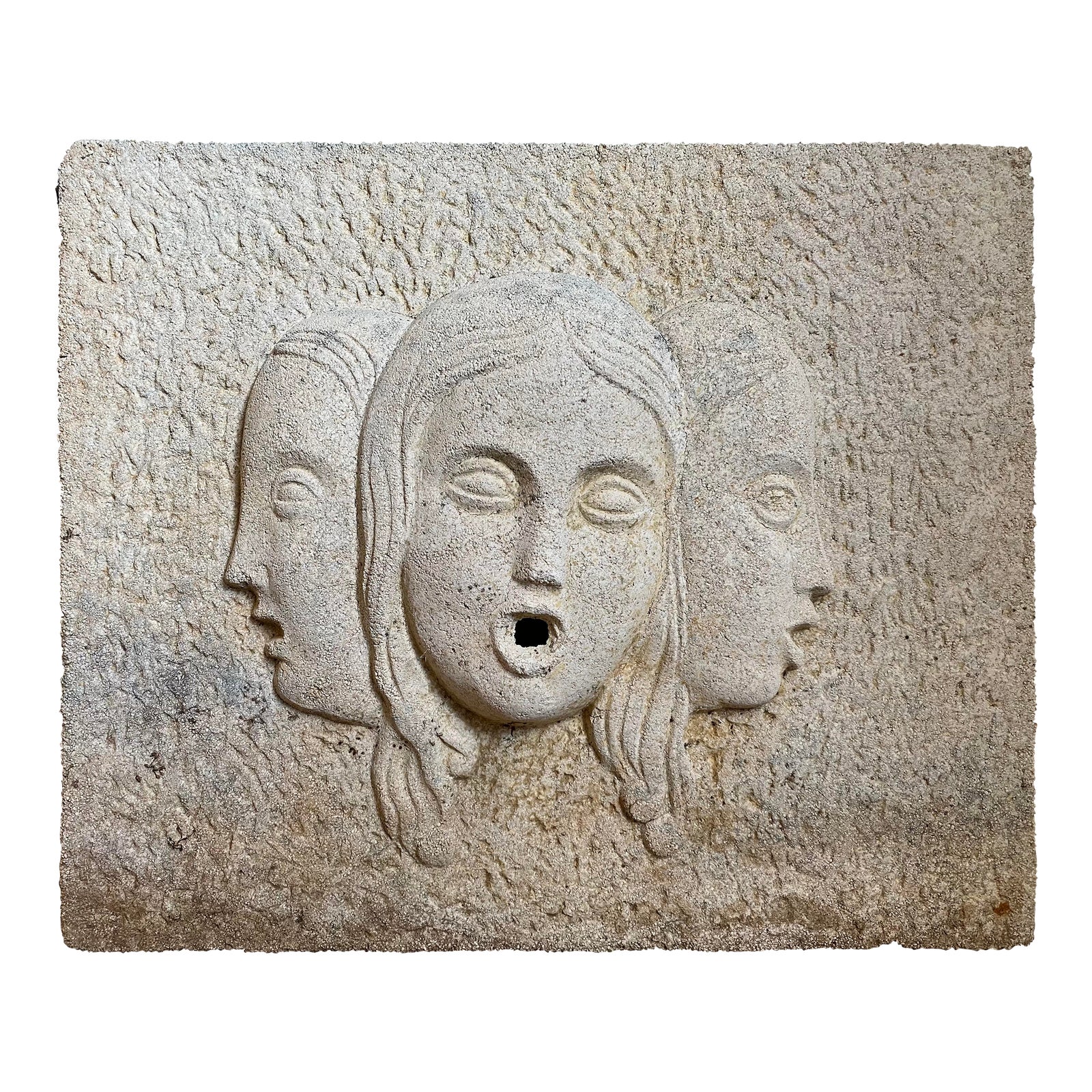 Modernist Ethereal Cast Stone Wall Sculpture / Fountain or Water