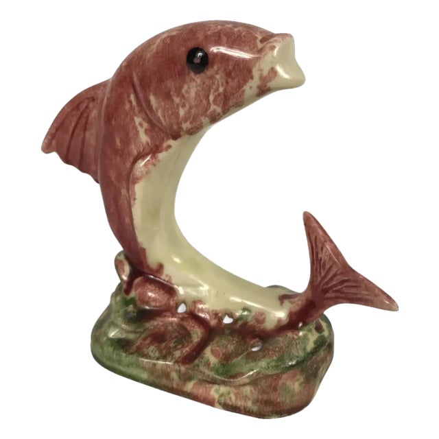 Vintage MCM Jamieson's Capistrano Art Pottery Dolphin Flower Frog California For Sale