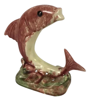 Vintage MCM Jamieson's Capistrano Art Pottery Dolphin Flower Frog California